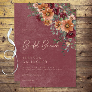 Convites Vinho Russo Caiu e Bridal Floral de Fumaça Brunch