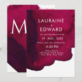 Convites Vinho tinto-de-abstrato, cor-de-água, de cor verme