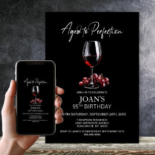 Convites Vinho Tinto Envelhecido à Perfeição Aniversário de