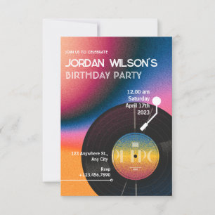 Convites Vinil colorido retrô