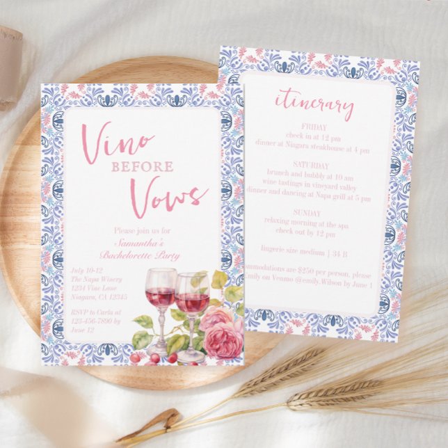 Convites Vino Antes da Bachelorette do Provando de Vinhos (Criador carregado)
