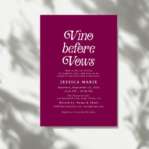 Convites Vino Antes das Vows Chá de panela de vinho retrô