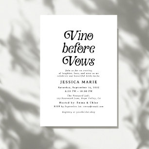 Convites Vino Antes das Vows   Chá de panela retrorreflecto