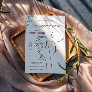 Convites vino antes de ver o chá de panela preto e branco E