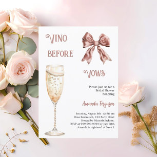 Convites Vino antes de vows arco cor-de-rosa