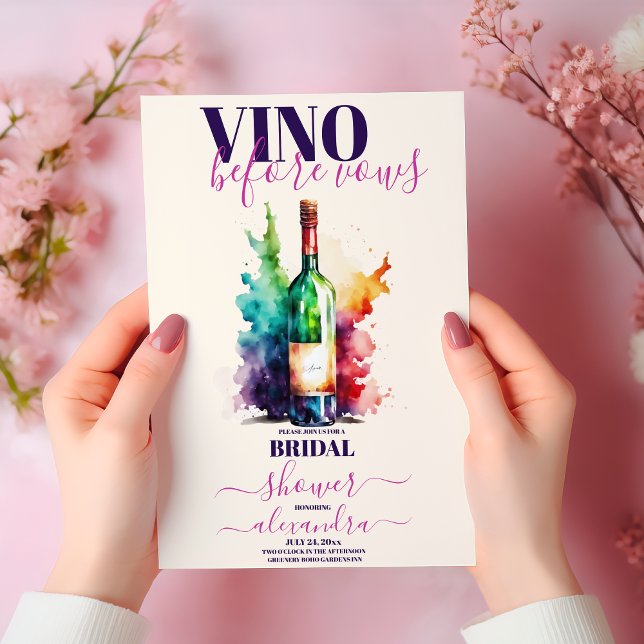 Convites Vino Antes de Vows Chá de panela Burgundy (Criador carregado)