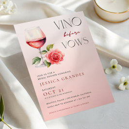 Convites Vino Antes do Vows Tema do Vinho Rosa
