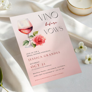 Convites Vino Antes do Vows Tema do Vinho Rosa