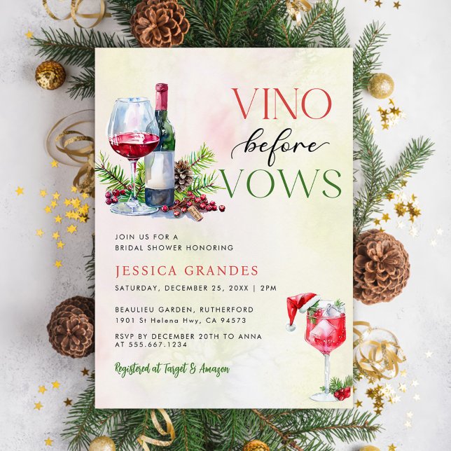 Convites Vino Antes do Vows Tema do Vinho Rosa (Criador carregado)