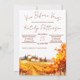 Convites Vino Antes Dos Voos, Chá de panela Vineyard