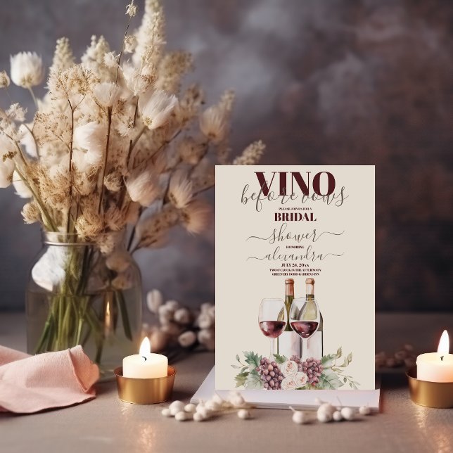 Convites Vino Before Vow, Winery, Chateau Chá de panela (Criador carregado)