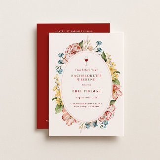 Convites Vino Before Vows Bachelorette Weekend