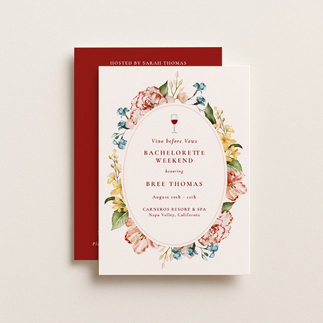 Convites Vino Before Vows Bachelorette Weekend (Criador carregado)