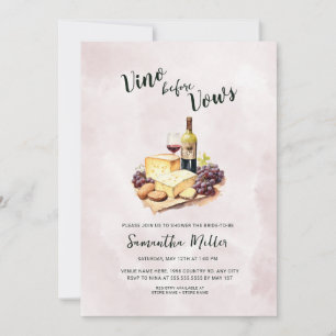 Convites Vino Simples antes do Chá de panela de Vinho Verme