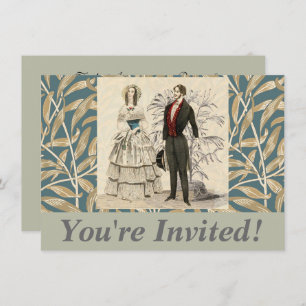 Convites Vintage 1844 casamento de Casamento Vitoriano