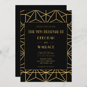 Convites Vintage 1920 art deco renovação do véu