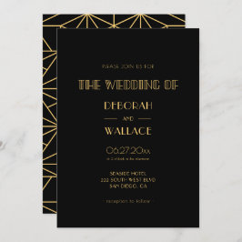 Convites Vintage 1920 art deco simples casamento