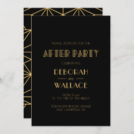 Convites Vintage 1920 deco simples casamento após festa