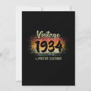 Convites Vintage 1934 Limited Edition Aniversário