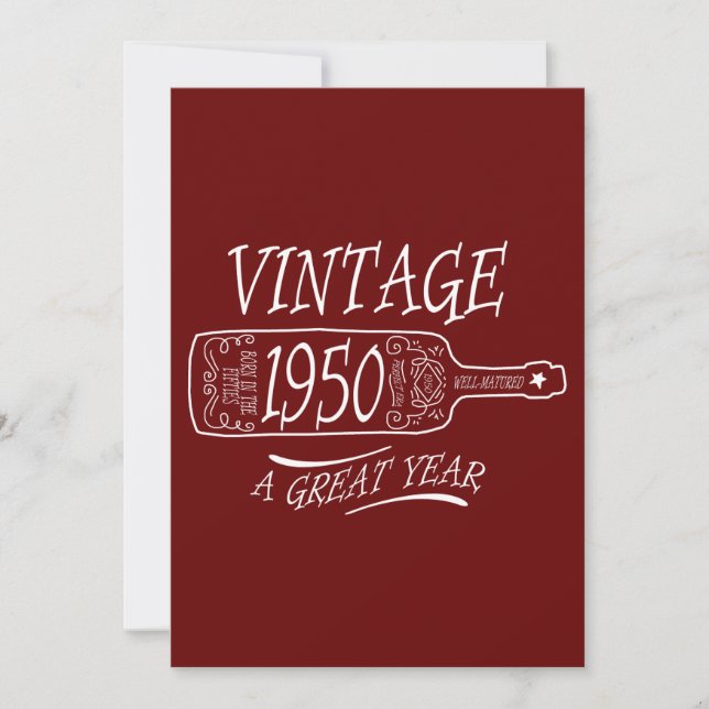 Convites Vintage 1950 Um Grande Ano (Frente)
