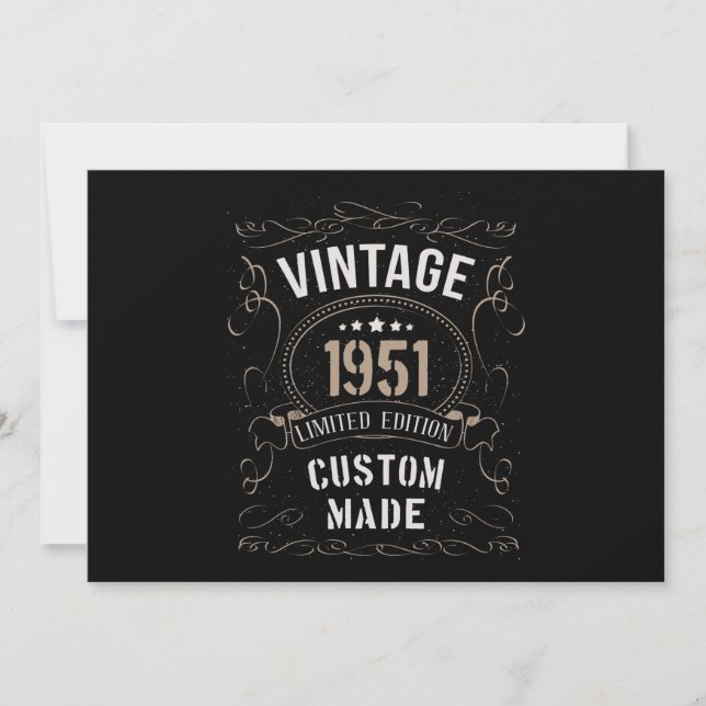 Convites Vintage 1951 Limited Edition Personalizada (Frente)