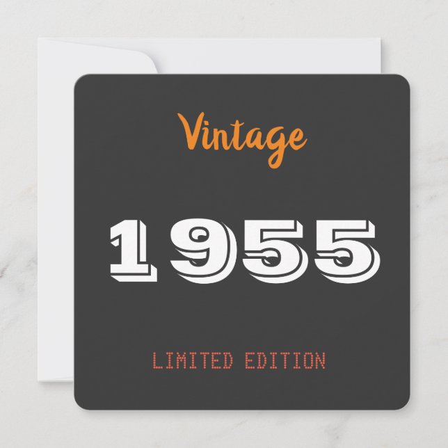 Convites Vintage 1955 – Personalized 70th Birthday Party  (Frente)