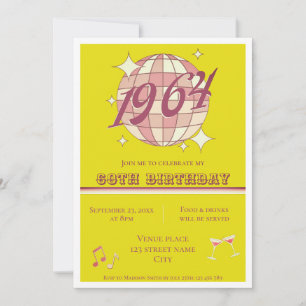 Convites Vintage 1964 61rua aniversário Retro green Invitat