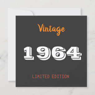 Convites Vintage 1964 Limited Edition 62ª Festa de aniversá