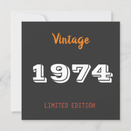 Convites Vintage 1974 Limited Edition 52nd Birthday