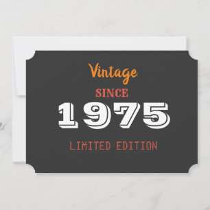 Convites Vintage 1975 Limited Edition 50th Birthday