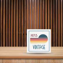 Vintage 1975 Retro Stripe Sun 50th Birthday