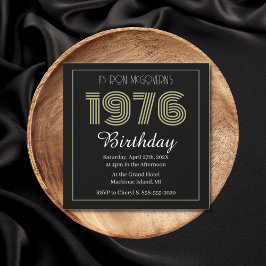 Convites Vintage 1976 Retro Birthday 50th Birthday