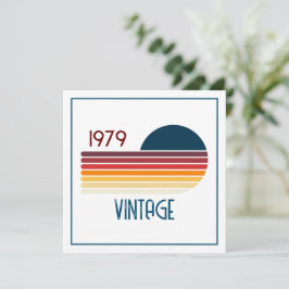Convites Vintage 1979 Retro Stripe Sun