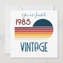 Convites Vintage 1985 - aniversário de 40 anos da faixa ret