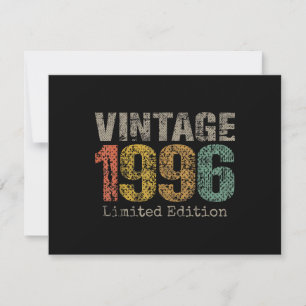 Convites Vintage 1996 Texto Presente de Aniversário de 30 a