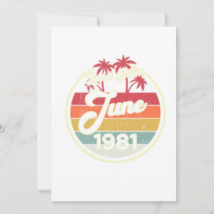 Convites Vintage 80 de junho de 1981 - aniversário de 40 an