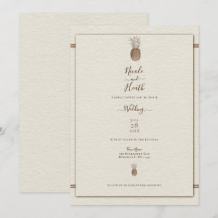 Convites Vintage Abacaxi Minimalista Elegante Casamento Cre