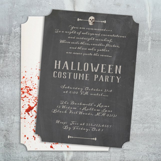 Convites Vintage Adult Halloween Party (Criador carregado)
