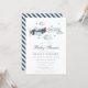 Convites Vintage Airplane Watercolor É um Chá de fraldas (Frente/Verso In Situ)
