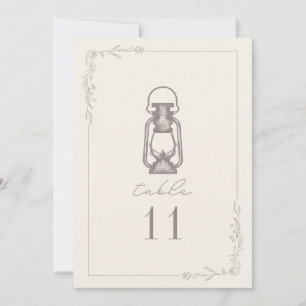 Convites Vintage Ametyst Lantern Número da Tabela Casada