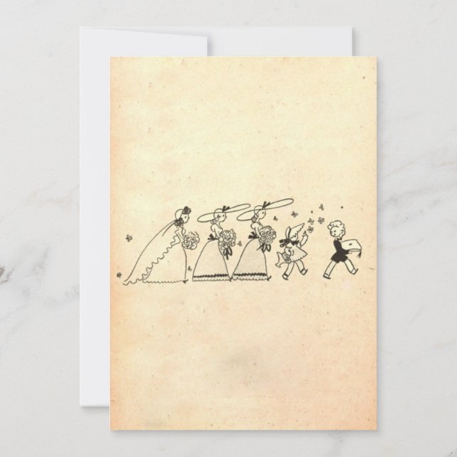 Convites Vintage Antigo Casamento Retroativo Rústico do Cas (Verso)