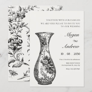 Convites Vintage antigo casamento vase