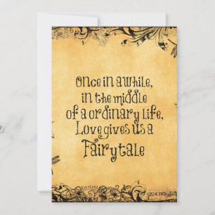 Convites Vintage Antique com Casamento de Citação de Amor