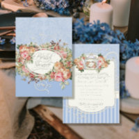 Vintage Antique Rosas Floral Buquê Periwinkle