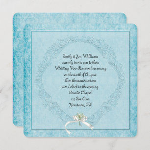 Convites Vintage Aqua Damask
