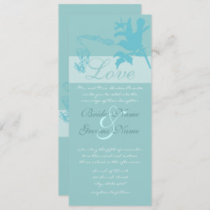 Convites Vintage Aqua Love Bird Weditation