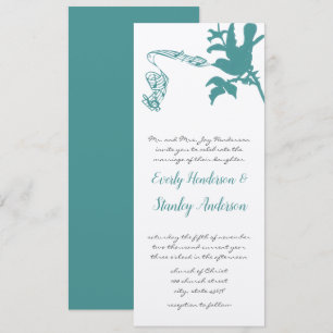 Convites Vintage Aqua Love Bird Weditation