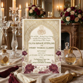 Convites Vintage Arabesque Arch Bismillah Calligraphy
