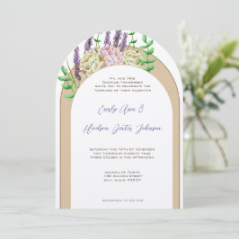 Convites Vintage Arch Boho Flor Roxo Roxo Roxo