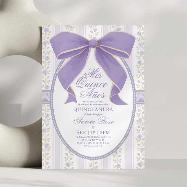 Convites Vintage Arco Roxo Quinceanera Mis Quince Birthday (Criador carregado)